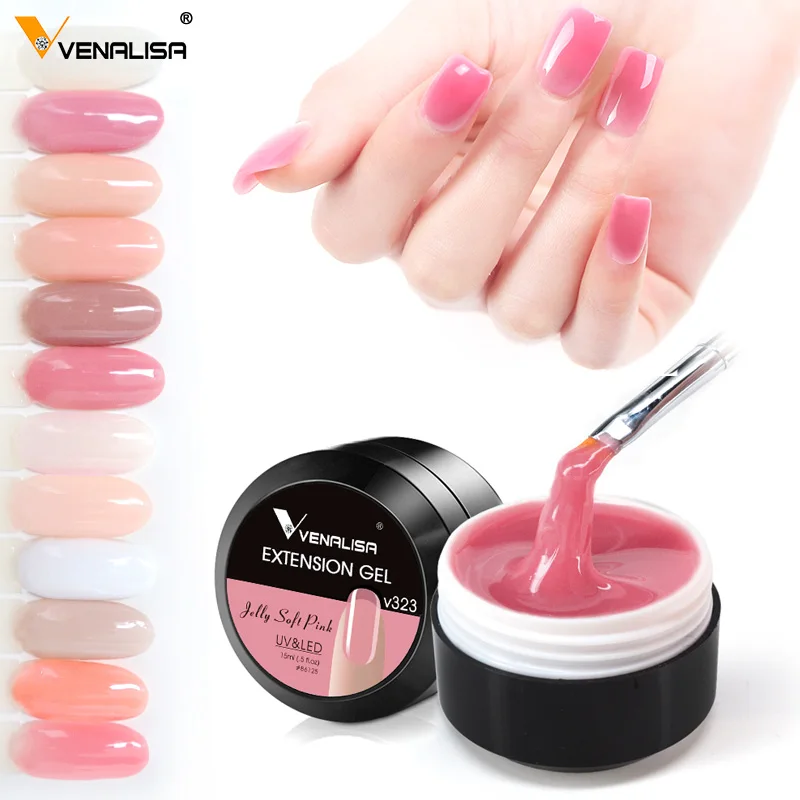 

Venalisa Nail Art Acrylic French Nail Fast Dry UV Buildering Nail Gel 15ml Color Thick Jelly Nail Extend Acrylic camouflage Gel