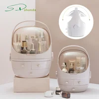 

Amazon 360 Degree Rotating Diamond Section Clear Beauty Case Jewellery Display Cosmetic Container Acrylic Make Up Organizer