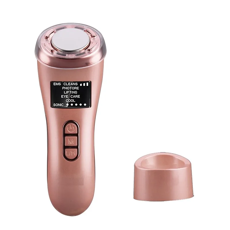 

EMS Ultrasonic Vibration Cold Hot Hammer Wrinkle Remove Face Lifting Beauty Bar LED Photon Light Therapy Anti Age Skin Care Tool, White or customized