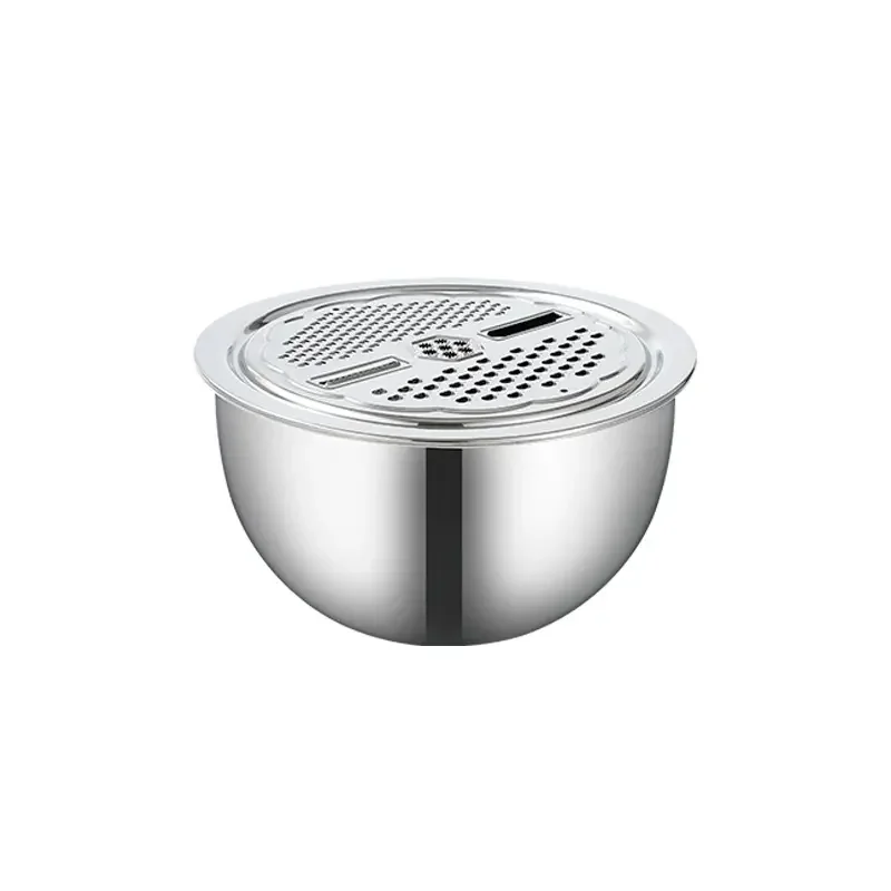 

Hot Sale products Metal Salad Bowls 304 Stainless Steel Mixing Bowl Set With Lids