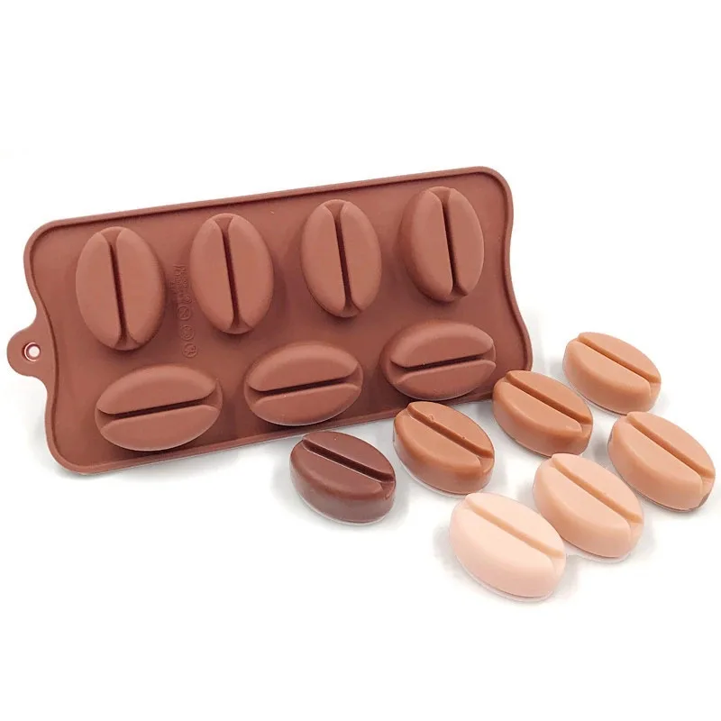 

7 Cavity Coffee Bean Chocolate Mold Ice Cake Mold Silicone Handmade Soap Mold, Pantone color