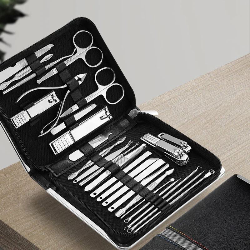 

26Pcs Professional Nail Clippers Manicure Set High Quality Stainless Steel Nail Cutter Scissor Cuticle Nipper Nail Tools Set