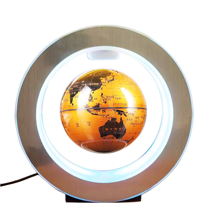 

2020 Product Home Decor Magnetic Rotating Levitation Floating Globe With Light US EU AU UK Plug, Gold / blue / silver