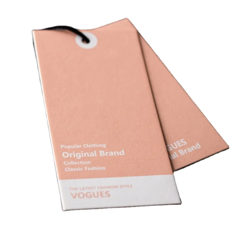 

ECO Recycled Paper Custom Logo Matte Paper Label Brand Garment Hangs Tag For Cotton Cord