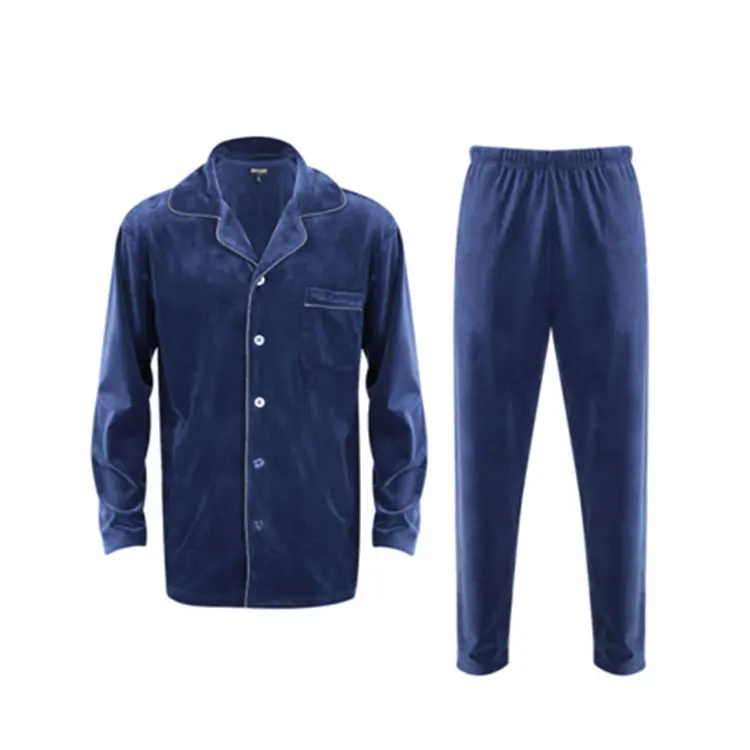 

Two Pieces Leisure Wear Mature Casual Creative Men's Pyjama Suits Velvet Fleece Men's Pyjamas Sets