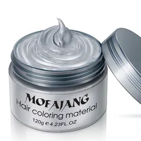 

MOFAJANG 120g Hair Color Promades Wax Silver Ash Grey Strong Hold Temporary Hair Dye Gel Mud Easy Wash Hair Coloring Styling Wax