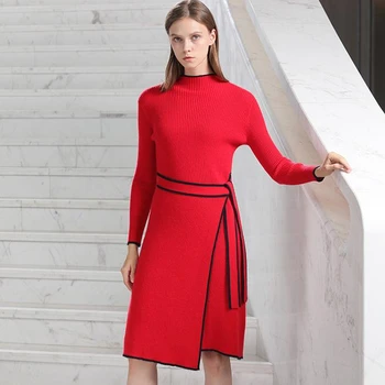 sexy red sweater dress