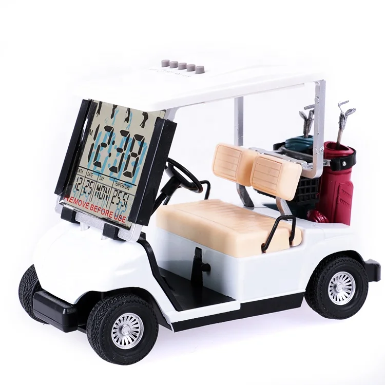 

Factory wholesale golf calendar customizable LOGO golf cart model gift golf clock