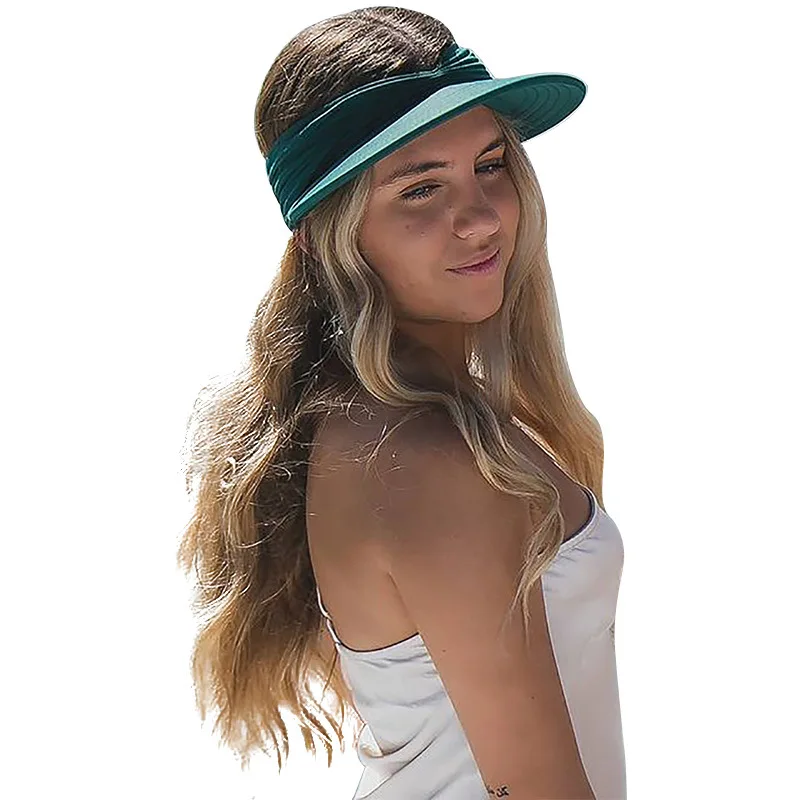 

EB-20041012 Wholesale new women summer beach hats Empty Top sunhat for travel outdoor visor hats, 9 colors