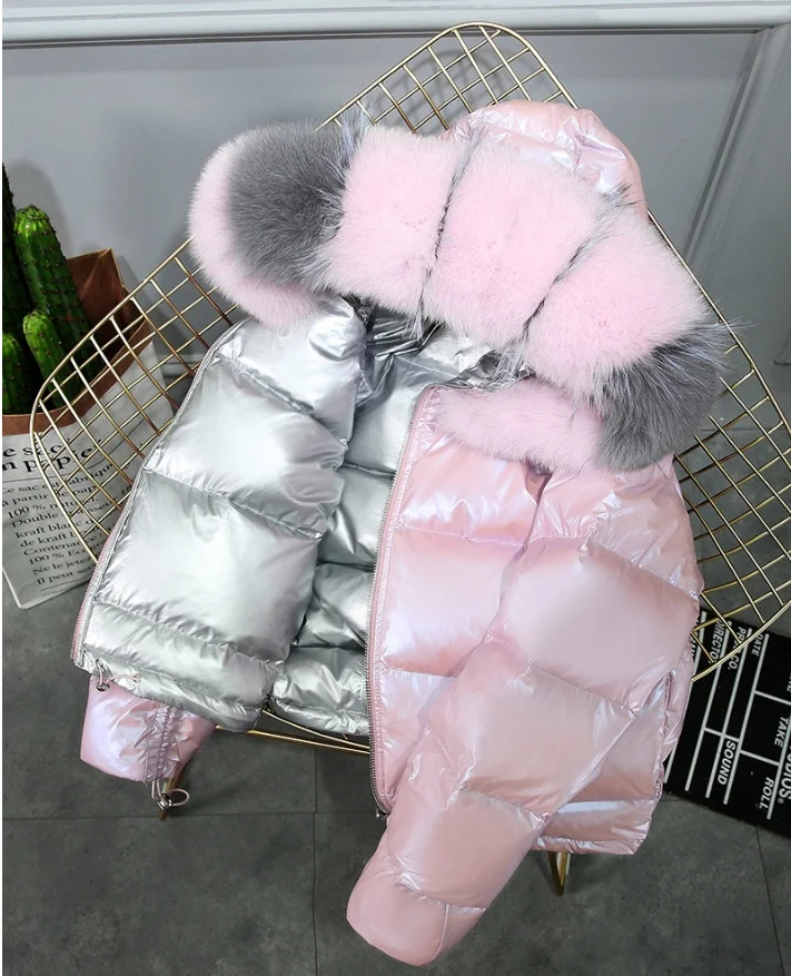 

2021 New Fashion Lady Wholesale Duck Down Jacket Coat Winter Warm Real Fox Fur Down Coat