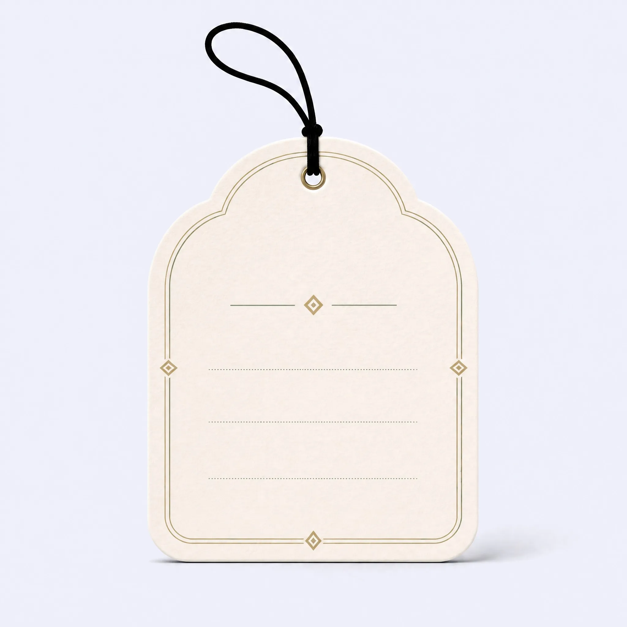 Back View of Botanical Scented Hang Tag with Note Lines and Diamond Frame