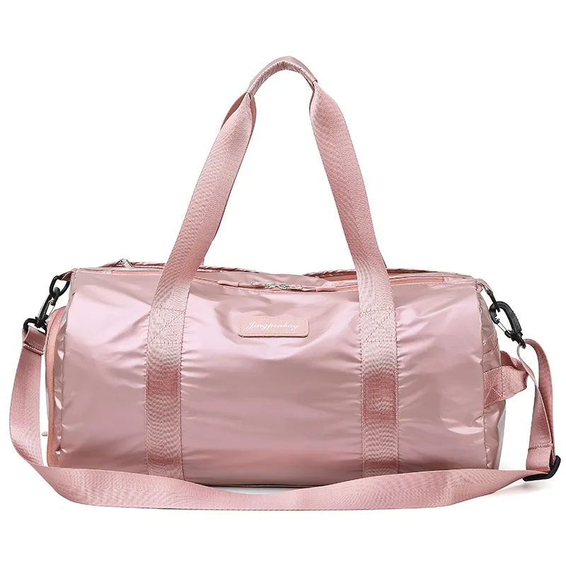 

V-023 Fashion Wholesale Female Weekend Overnight Gym Shoe Compartment pink Travel Duffel Bag