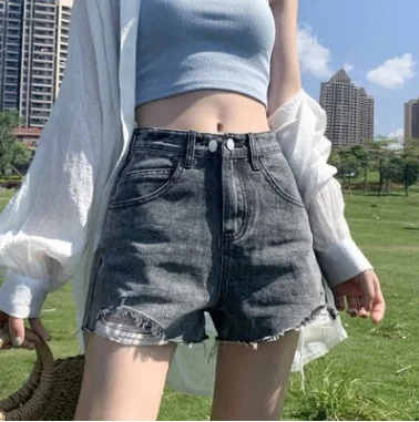 

denim shorts women summer 2020 new high waist show thin loose legged hot pants