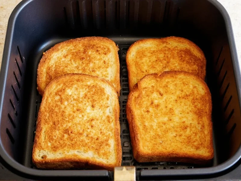 Homemade Texas toast golden brown in air fryer