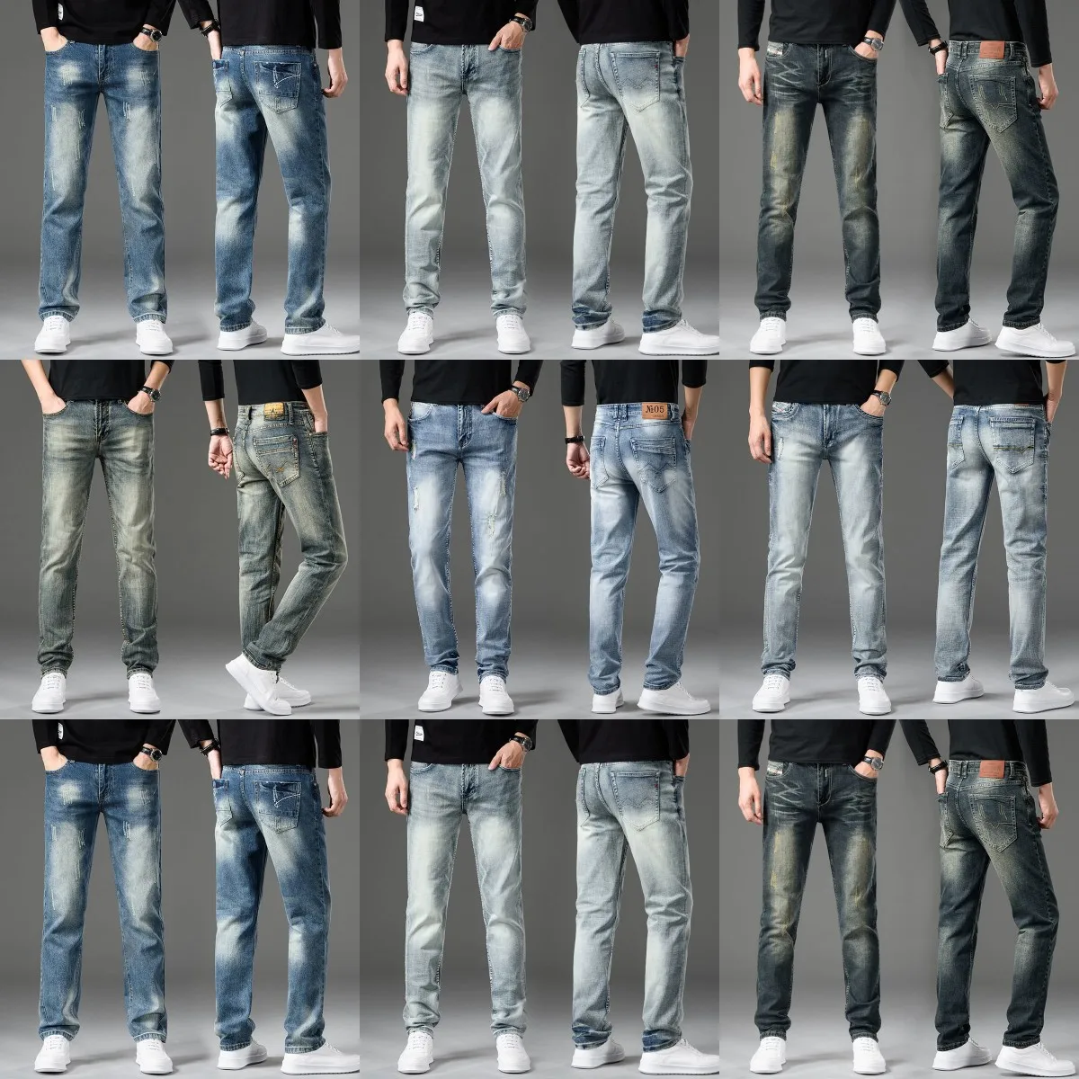 

new arrival of men's fashion jeans pant high waist boyfriend tear wash distressed clothes factory cheap wholesale men's jeans