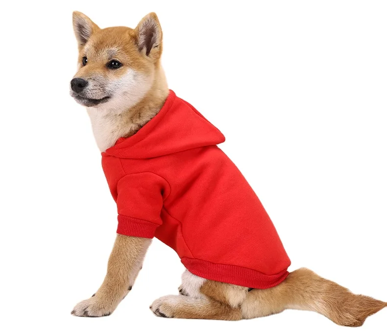 

Pet clothing autumn winter plus velvet thick solid warm small medium dog dress clothes cute casual dog sweater clothing hoodie