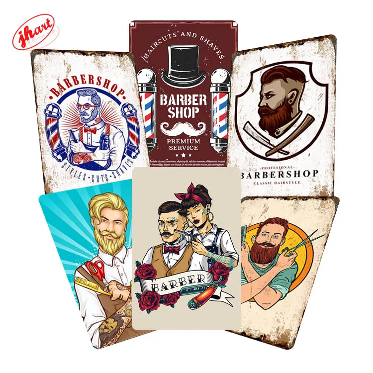 

Barbershop Metal Poster Indoor Wall Plaques Decor Barber Tools Art Crafts Iron Sign Vintage Tin Plate Custom Metal Tin sign