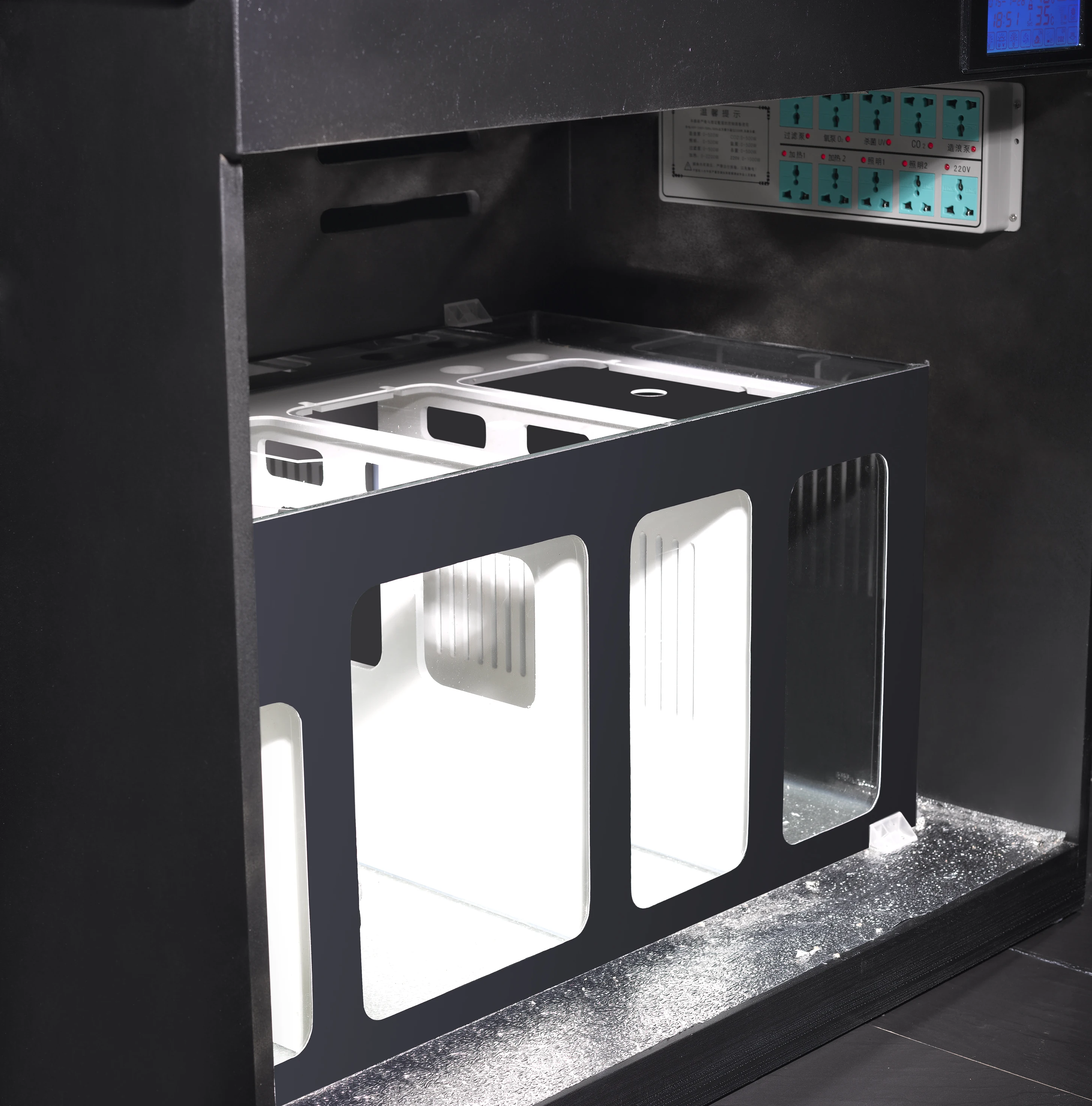 
crovd professional aquarium curved glass fish tank with cabinet 