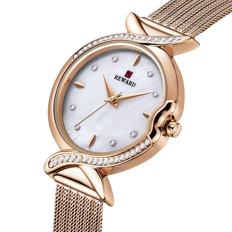 

REWARD Ladies watch luxury quartz Waterproof Women Watches Fashion Casual Stainless Steel Strap Diamond Female Wristwatch
