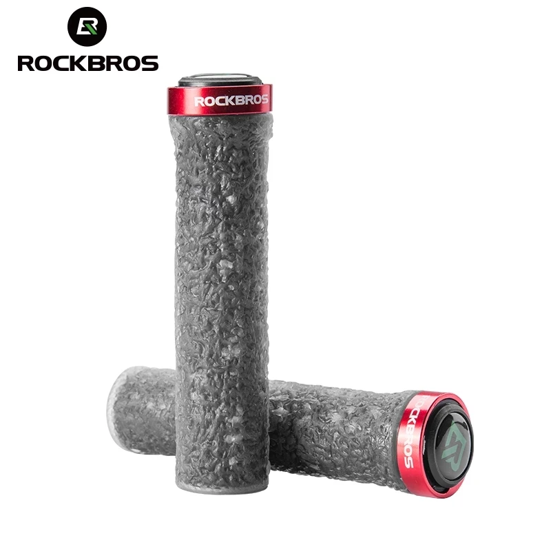 

ROCKBROS Cycling Handlebar Rubber Anti-slip MTB Bicycle Grips TPE Soft Shockproof Bike Grips Bar Soft Tape Bike Bike Accessories, Black red, black, blue black, red black