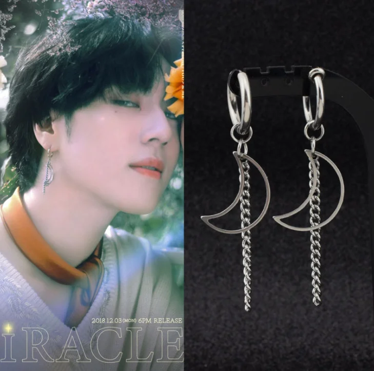 

Wholesale kpop GOT7 Moon chain earrings studs Unisex Earrings