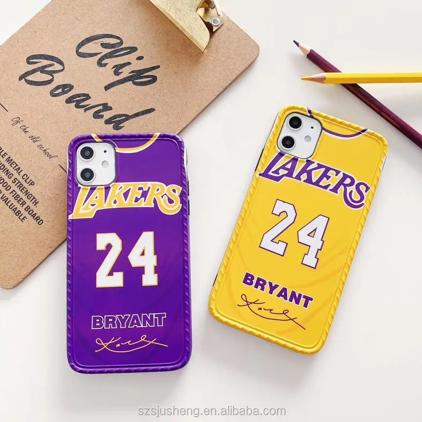 

2021 New design NO 8 24 kobe bryant jersey silicone phone case with holder for iphone 11/xsmax/ xr/8plus/6 case