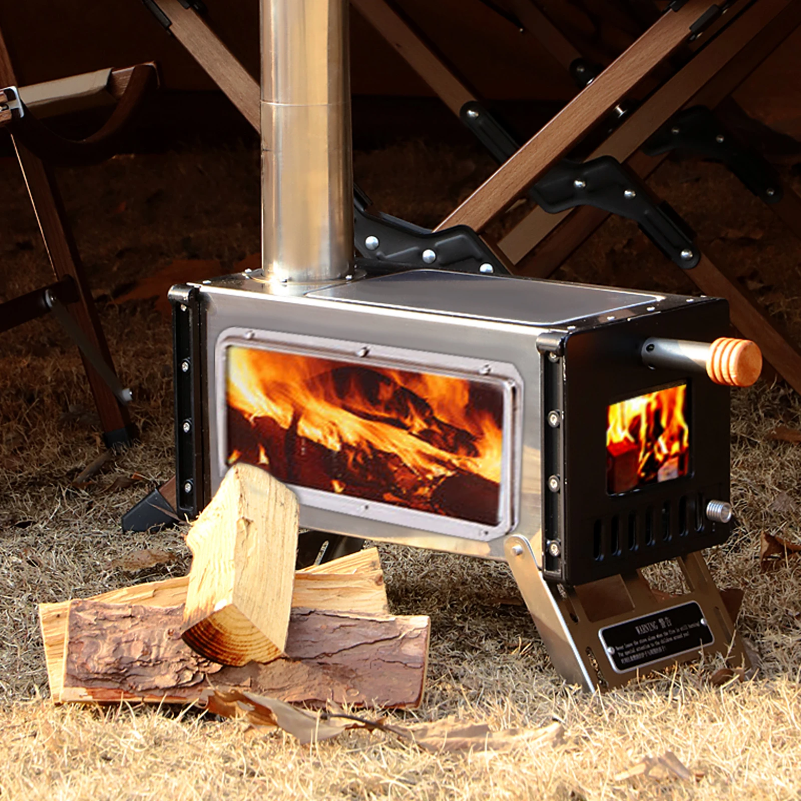 

outdoor camping picnic Portable Stainless steel Wood Burning Stoves for Glamping Tents Wood Stoves for cooking and heat, Customized color