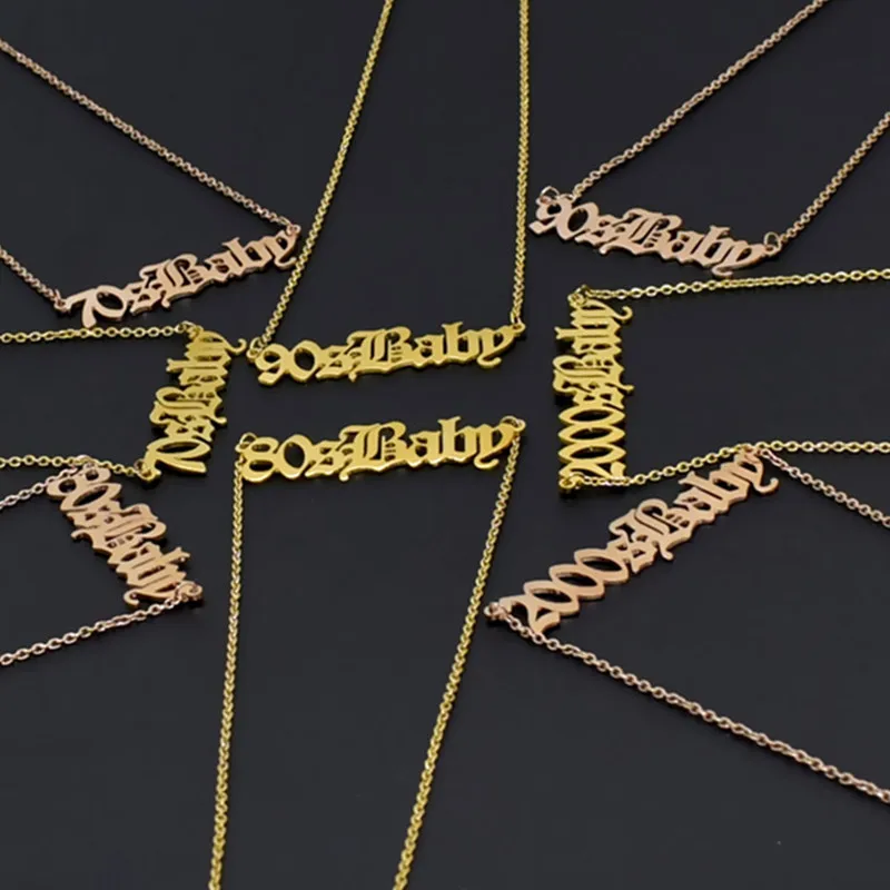 

Wholesale Stainless Steel Jewelry Best Birthday Gifts Necklace Number Pendant Birth Year Necklace