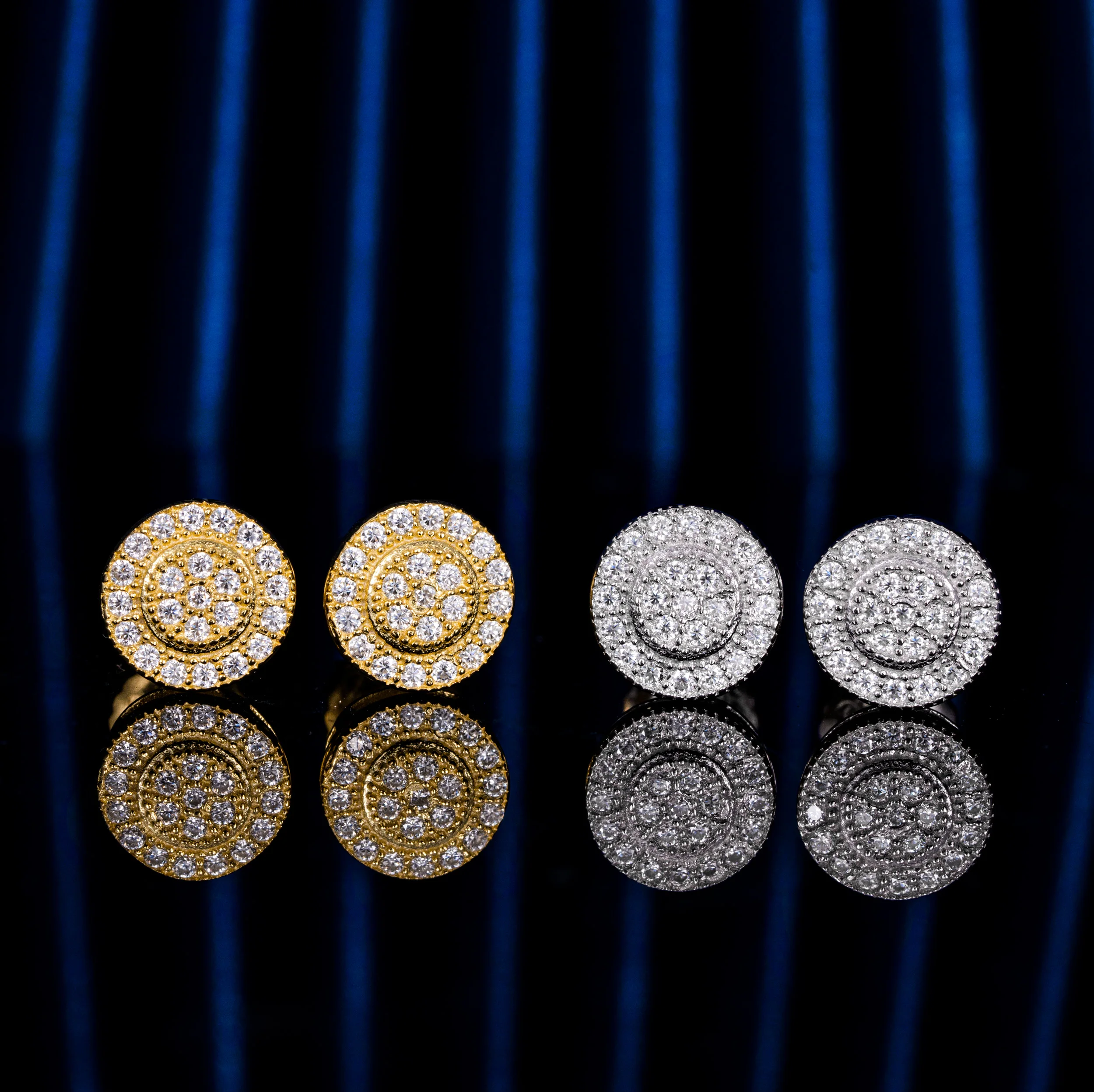 

Fine jewelry 18k gold for women jewelry shiny 925 sterling silver luxury diamond vvs moissanite stud earrings