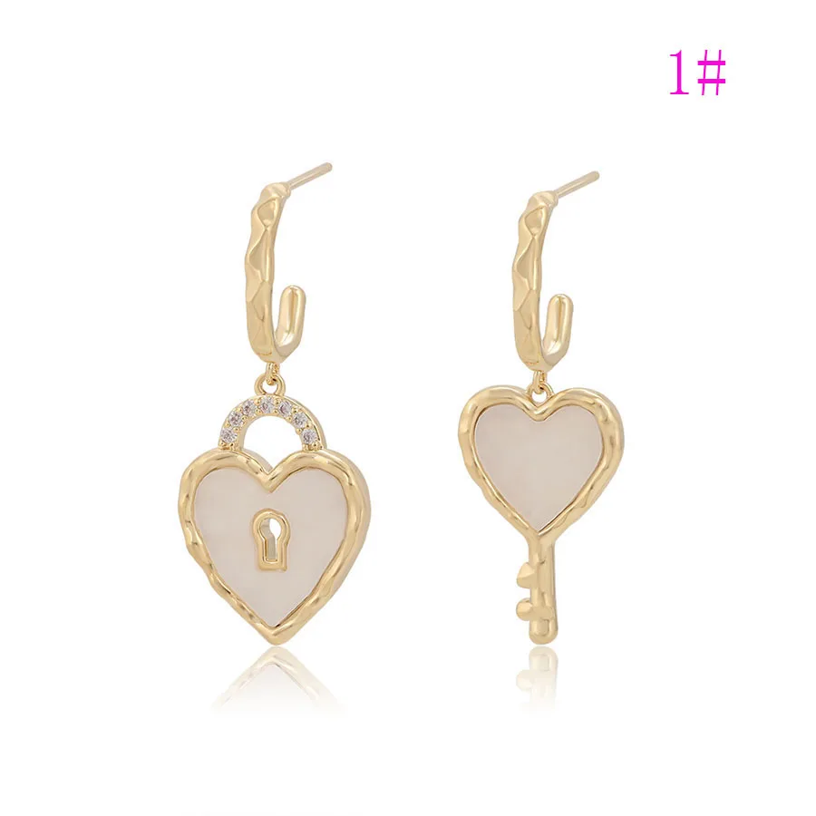 

earring-894 xuping new high quality earring designs heart key shape diamond earrings studs for girl stud earring