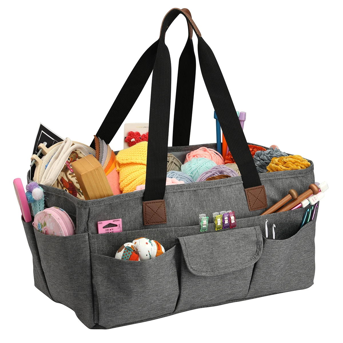 

New High Quality Fabric Storage Basket Multi Compartments Sewing Thread Bag Reusable Sewing Storage Organizers with pockets