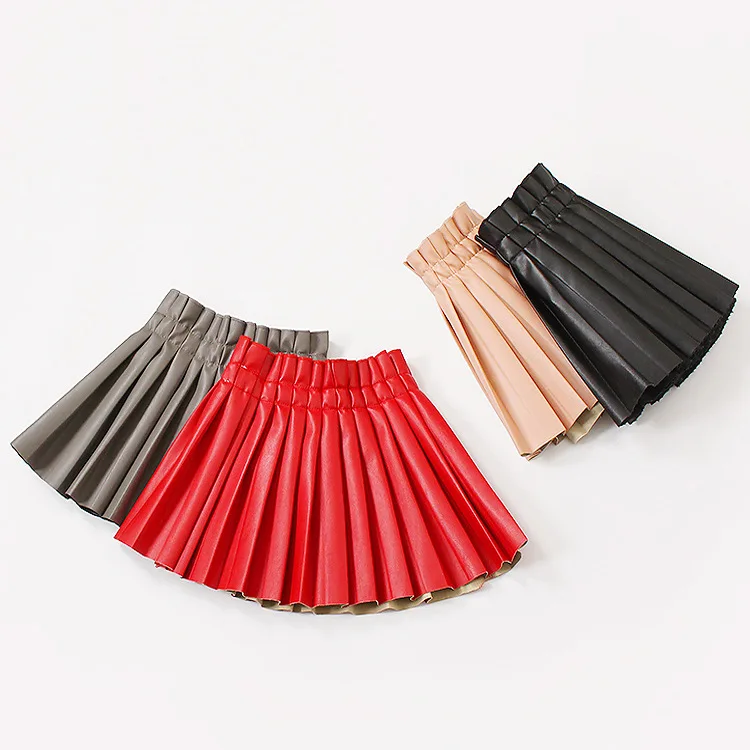 

Baby Girls Clothes Fashion Elastic Waist Children Shorts Clothing Kids Skirts for Pu Leather Skirt Toddler Girls Clothes, Customized