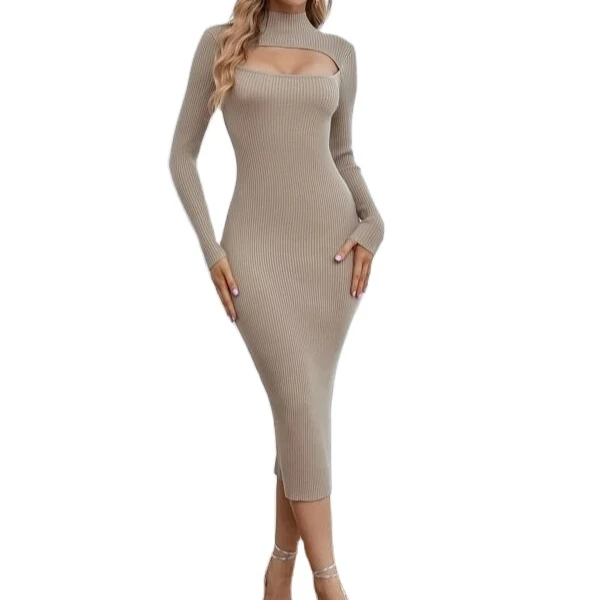 

2021 high quality evening custom long sleeve night out bodycon Club Sweater dress