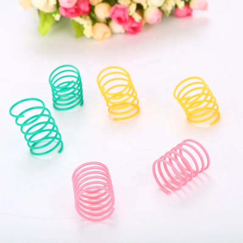 

Hefei SY Durable Cat Colorful Plastic Spring Toys Pet Grinding Claws Toys, Pink yellow green,blue