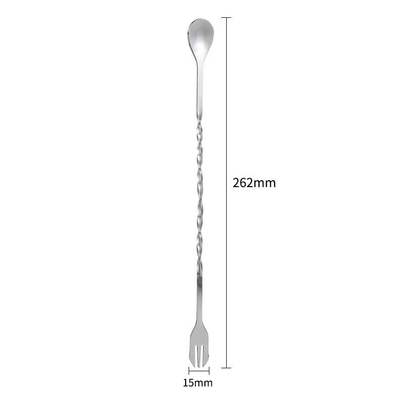 

Metal stir twisted stainless steel stirrer cocktail spoon bar kit milk tea coffee bartender coffee stirring, Metallic silver