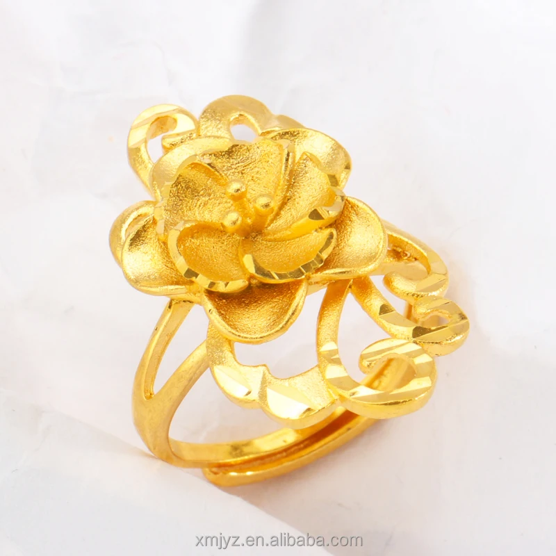 

Aliexpress Ring Hollow Large Flower Opening Ring Female Korean Version Ring Female Ins Does Not Fade