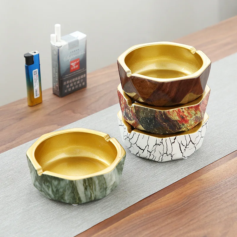 

Creative Marbled Ceramic Ashtray Office Home Ashtray Multifunctional Storage Pot, Picture