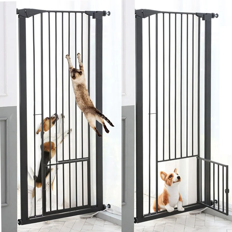 

1.5M Tall Dog Safety Gate Auto Close Extra Wide Walk Through Pet Safety Gate with Small Pet Door, Customized
