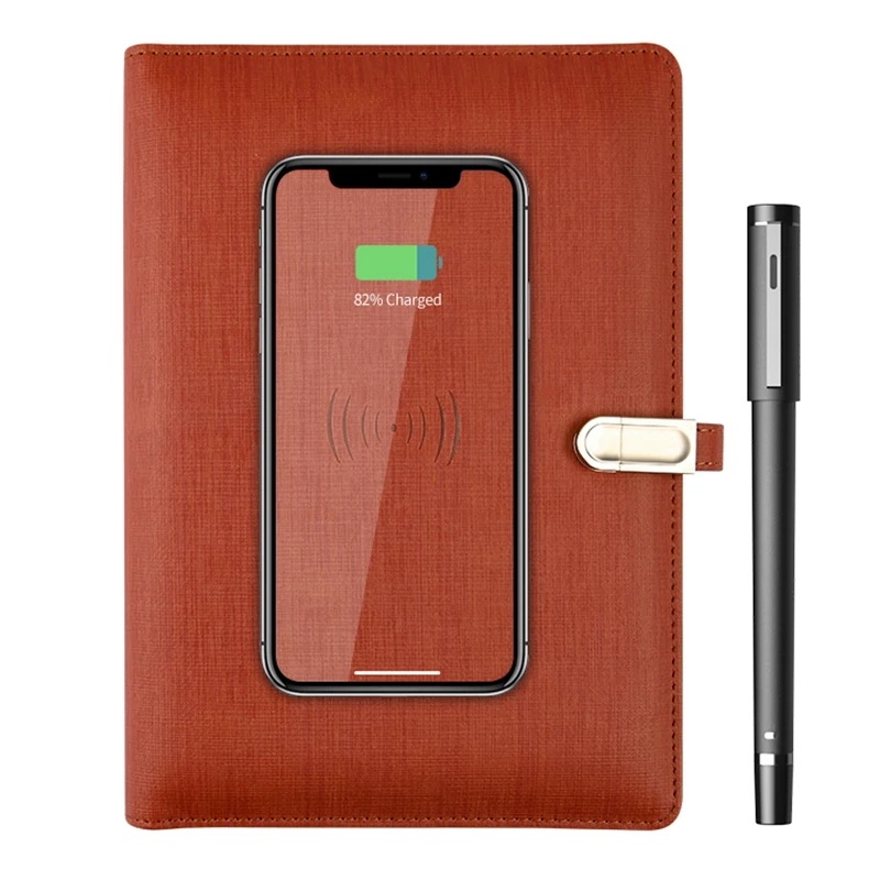 

BT pen writing synchronization smart notebook Leather power bank, Black, orange, dark blue, skyblue, brwon, green