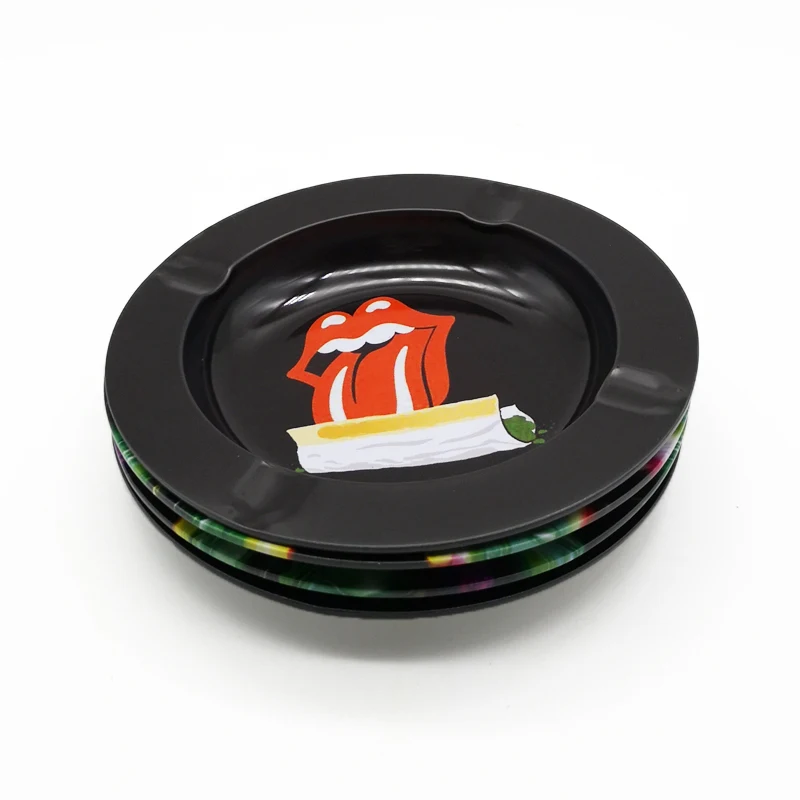 

SHINY Asht ray Personalized Hotel Bar Office Square Stoneware Large Cigar Ashtray Custom Logo Metal Ashtray