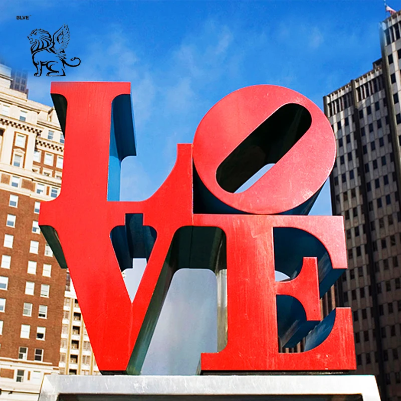 Famous Large Size Love Sculpture Love Letters Modern Stainless Steel