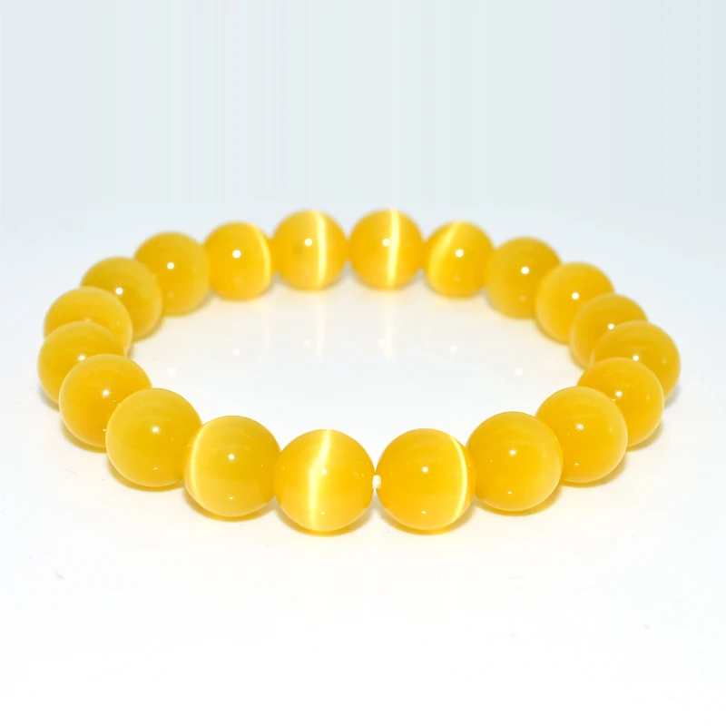 

Trade Insurance 6/8/10mm High Grade Natural Yellow Cat Eye Bracelet