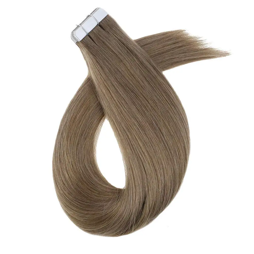 

Hot Sale Dark Color 2.5g/pack 10-30inch European Hair Tape Hair Extensions
