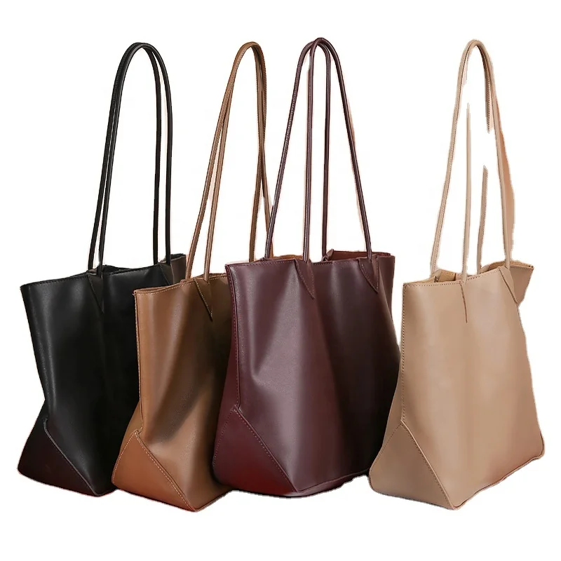 

Minimalist Pu Leather Shoulder Tote Hand Bag Custom Bags Set Women Handbags Ladies