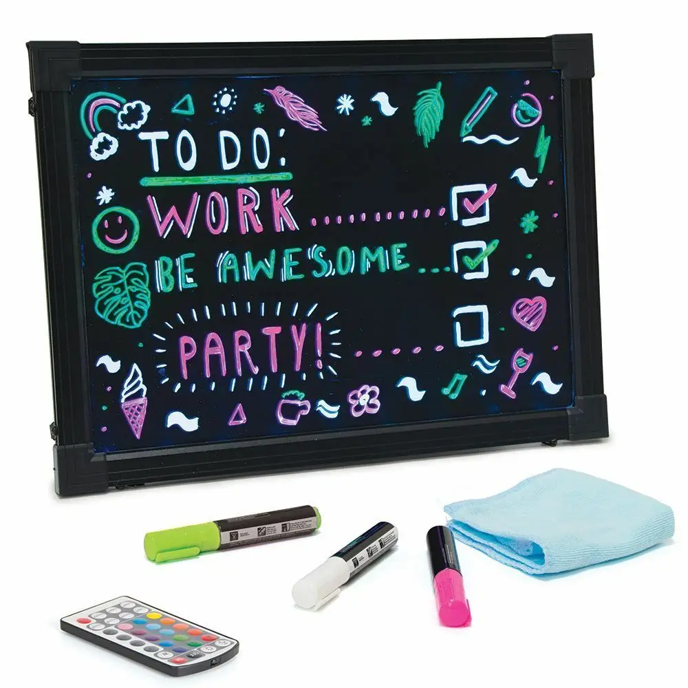60 cm x 80 cm Tyke Supply Color Changing LED Writing Boards Remote Controlled Markers Included 