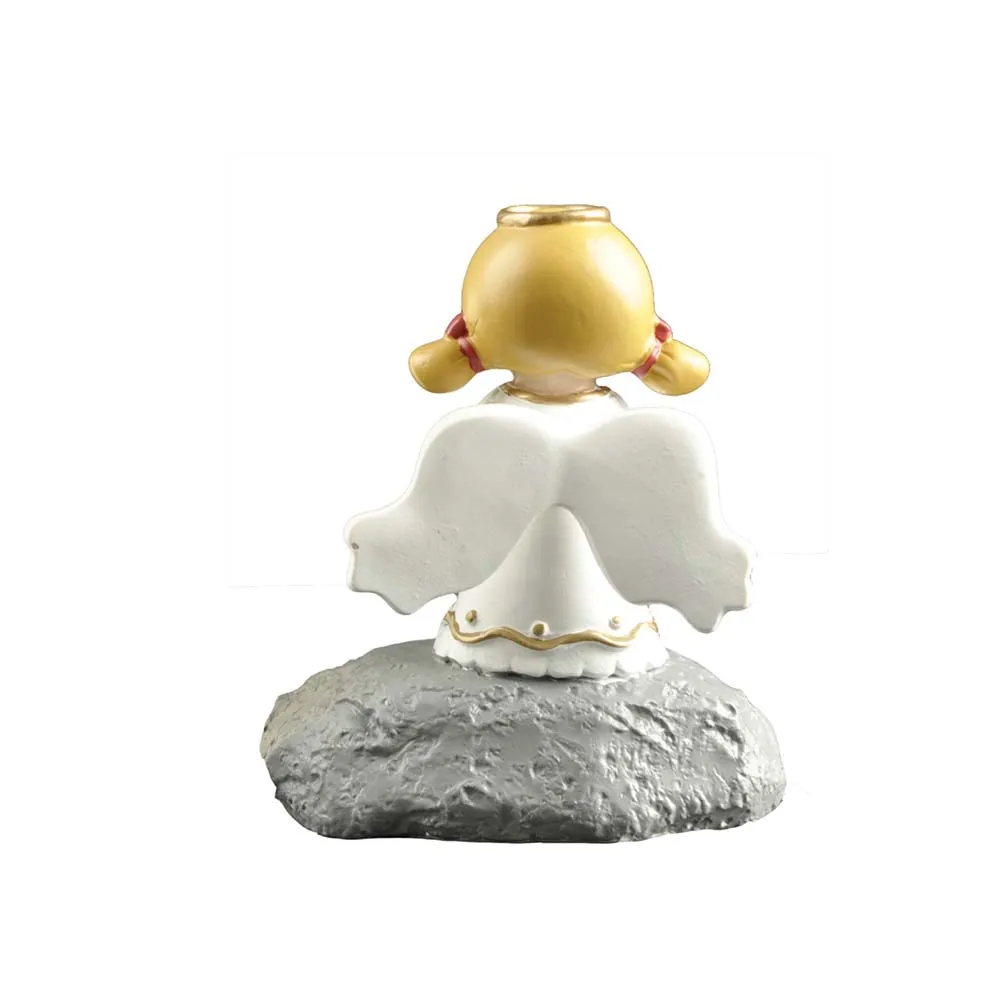 New coming wholesale resin little angel figurines praying on the Hope base