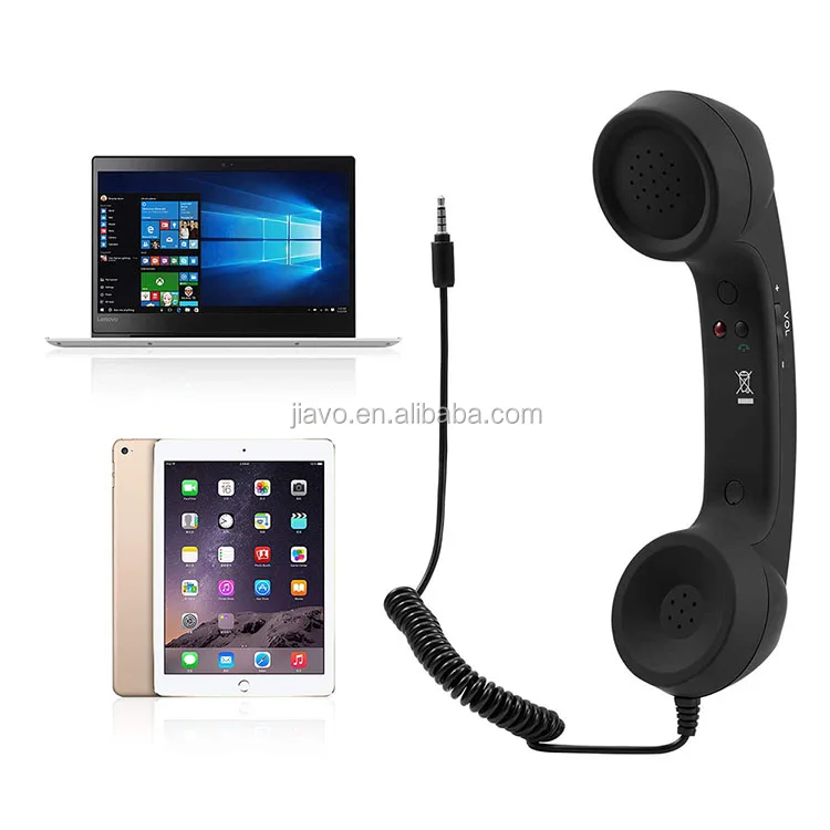 vintage universal cell phone smartphones retro handset black 3.5 mm jack 2 meter cable.jpg