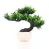 Wholesale Artificial grass bonsai plants plastic foliage plant bonsai with white pot