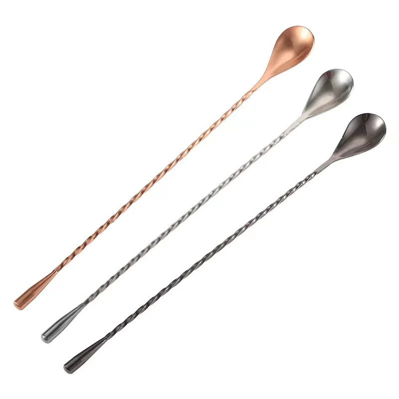 

Stainless Steel Bar Cocktail Mixing Spoon Stirrers Cocktail Shaker Spoon With Twist Handle