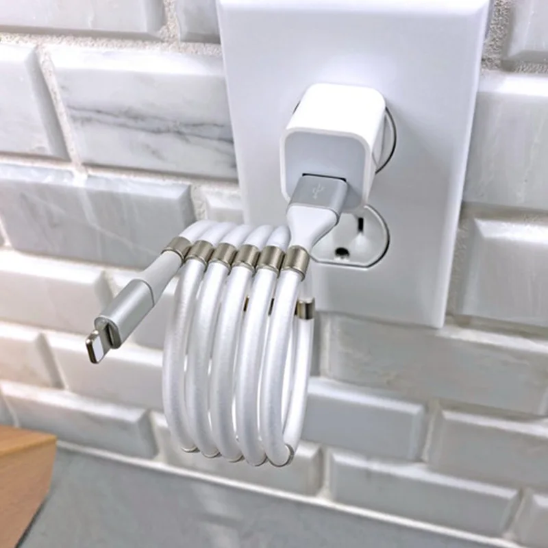 Supercalla magnet USB cable Magnet winding USB data charging cable for iphone - ANKUX.COM